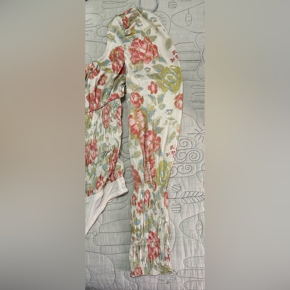 NWT FP Intimately Smock It To Me Floral Smocked Long Sleeve Bodysuit Tea Combo - Picture 7 of 7